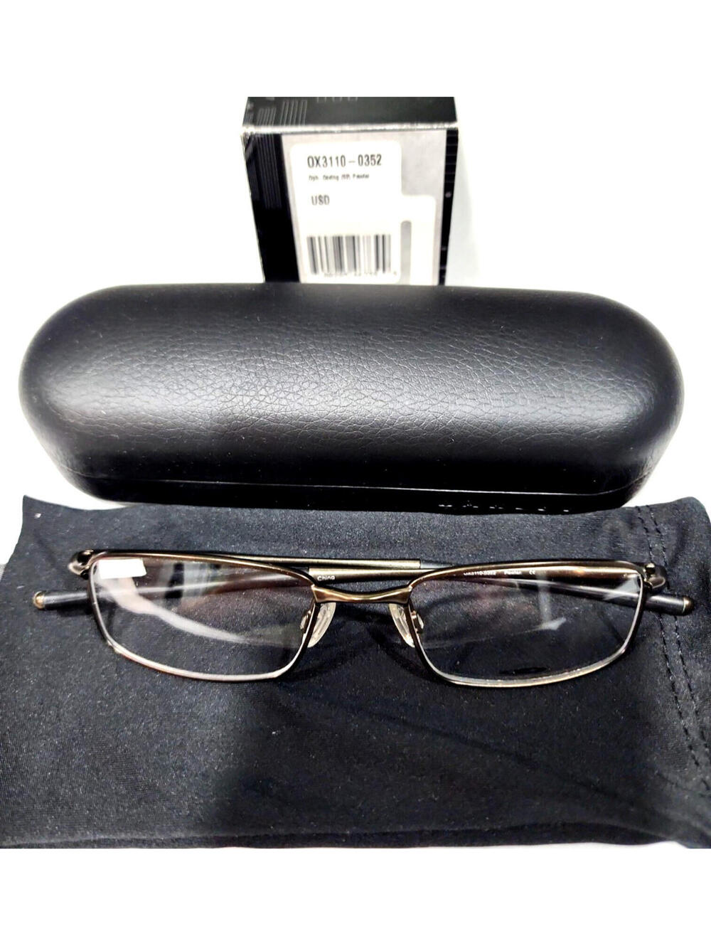 Oakley OX3110-0352 Casing Pewter Rectangle Eyeglasses 52-18 143 New Case Box